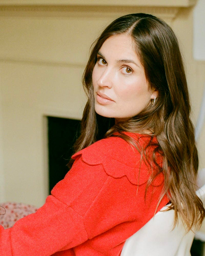 Marine Tanguy wearing a JAKOB cashmere jumper